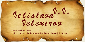 Velislava Velemirov vizit kartica
